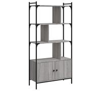 (grey sonoma, 76.5 x 30 x 154.5 cm) vidaXL Bookcase with Doors Book Shelf Storage Shelf Organiser Engineered Wood