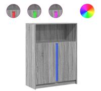 (grey sonoma, 77 x 34 x 100 cm) vidaXL Sideboard with LED Side Cabinet Highboard Engineered Wood