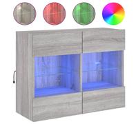 (grey sonoma, 78.5 x 30 x 60.5 cm/ 1 pcs) vidaXL TV Wall Cabinets with LED Lights TV Wall Unit Storage Floating TV Unit