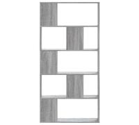 (grey sonoma, 80.5 x 23.5 x 162.5 cm) vidaXL Bookcase 5-Tier Bookshelf Storage Book Shelf Book Rack Engineered Wood