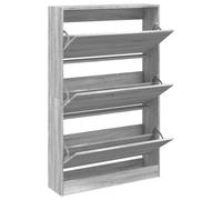 (grey sonoma, 80 x 21 x 125.5 cm) vidaXL Shoe Cabinet with 4 Flip-Drawers Shoe Storage Shelf Shoe Rack Cupboard