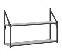 (grey sonoma, 80 x 21 x 51 cm) vidaXL 3-Tier Wall Shelf Floating Shelf Wall Mounted Shelf Engineered Wood