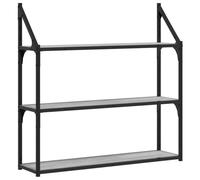 (grey sonoma, 80 x 21 x 78.5 cm) vidaXL 3-Tier Wall Shelf Floating Shelf Wall Mounted Shelf Engineered Wood