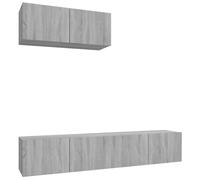 (Grey sonoma, 80 x 30 x 30 cm (L x W x H)) vidaXL TV Cabinet Set 3 Piece TV Stand TV Unit Media Cabinet Engineered Wood