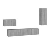(Grey sonoma, 80 x 30 x 30 cm (W x D x H)) vidaXL TV Cabinet Set 4 Piece TV Console Media Unit Cupboard Engineered Wood
