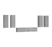 TV Cabinet Set 6 Piece TV Console Media Unit Cupboard Engineered Wood vidaXL