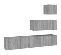 vidaXL 4 Piece TV Cabinet Set Grey Sonoma Engineered Wood, Grey