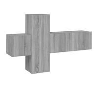 vidaXL 3 Piece TV Cabinet Set Grey Sonoma Engineered Wood, Grey