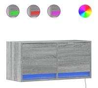 (grey sonoma, 80 x 31 x 38 cm) vidaXL TV Wall Cabinet with LED Floating TV Wall Unit Floating TV Cabinet