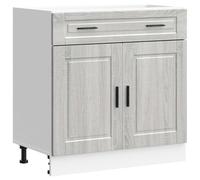 (grey sonoma, 80 x 46 x 81.5 cm) vidaXL Kitchen Base Cabinet Porto Black Engineered Wood sink base cabinet