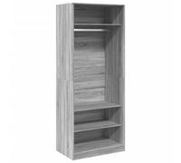(grey sonoma, 80 x 50 x 200 cm/ 3 shelves piece) vidaXL Wardrobe Clothing Storage Hanger Clothes Cabinet Closet Engineered Wood