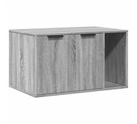 vidaXL - Hidden Cat Litter Box Enclosure/House - Grey Sonoma Engineered Wood - 80x50x45 cm - Multi-Functional as Side Table/Cabinet - Customizable Door Position