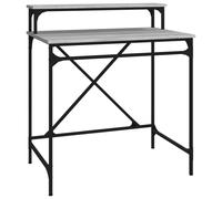 vidaXL Single Shelf Desk Grey Sonoma - Size: 90 x 80 x 50cm - Wilko