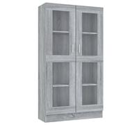 (grey sonoma, 82.5 x 30.5 x 150 cm) vidaXL Vitrine Cabinet Book Stand Rack Cupboard Highboard Engineered Wood