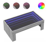 (grey sonoma, 90 x 50 x 30 cm) vidaXL Coffee Table with Infinity LED Hall Tea End Table Side Table Sonoma Oak