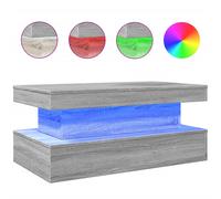 (grey sonoma, 90 x 50 x 40 cm) vidaXL Coffee Table with LED Lights Hallway Accent End Table Side Sofa Table