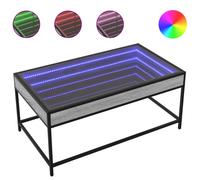 (grey sonoma, 90 x 50 x 41 cm) vidaXL Coffee Table with Infinity LED Tea End Table Side Table Grey Sonoma