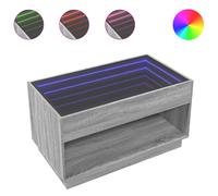 (grey sonoma, 90 x 50 x 50 cm) vidaXL Coffee Table with Infinity LED Hallway End Table Accent Side Table