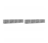 (grey sonoma, 99 x 18 x16,5 cm/ 2 pcs) vidaXL Wall Cabinets Wall Storage Cabinet Hanging Cupboard Engineered Wood