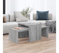 Grey Sonoma Engineered Wood Coffee Tables, 100x48x40 cm, Nesting Tables, Set 2pc