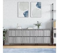 Grey Sonoma Engineered Wood Sideboards Set of 3, 120x35x70cm Metal Frame Legs cm