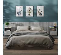 Grey Sonoma Engineered Wood Wall-Mounted Bedside Cabinets 2 pcs 48.5x32.5x80cms