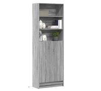 Grey Sonoma Highboard with LED Lights, 69x32.5x200 cm