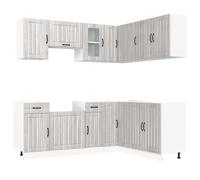 vidaXL 11 Piece Kitchen Cabinet Set Kalmar Grey Sonoma Engineered Wood, Grey