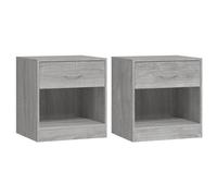 2x Bedside Cabinets with Drawer Nightstand Bedroom Table Multi Colours vidaXL