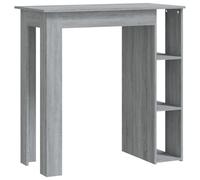 (grey sonoma) vidaXL Bar Table with Shelf Bar High Table Bistro Pub Table Engineered Wood