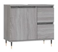 (grey sonoma) vidaXL Bathroom Cabinet Vanity Unit Highboard Cupboard Black Engineered Wood