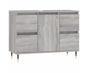 (grey sonoma) vidaXL Bathroom Cabinet Vanity Unit Highboard Cupboard White Engineered Wood