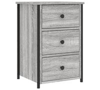 Bedside cabinet Grey Sonoma 40x36x60cm Engineered Wood & Iron 3 Drawer with feet