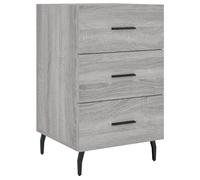 (grey sonoma) vidaXL Bedside Cabinet Bedside Table Nightstand Smoked Oak Engineered Wood