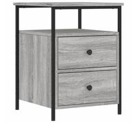 (grey sonoma) vidaXL Bedside Cabinet Bedside Table Side Table Smoked Oak Engineered Wood