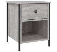 (grey sonoma) vidaXL Bedside Cabinet Bedside Table Telephone Table Black Engineered Wood