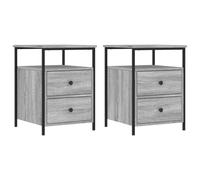 vidaXL Bedside Cabinets 2 pcs Grey Sonoma 44x45x60 cm Engineered Wood