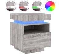 Vidaxl Bedside Cabinet With Led Lights Grey Sonoma 40X39X48.5 Cm