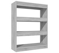 Vidaxl Book Cabinet/room Divider Grey Sonoma 80X30X103 Cm Engineered Wood Book Cabinets