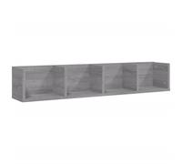vidaXL CD Wall Shelf - Grey Sonoma - Engineered Wood - Contemporary Floating Shelf for CD/DVD Storage - Home, Living Room, Office, Kids' Room Decor