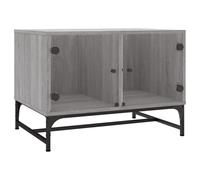 vidaXL Coffee Table with Glass Doors Grey Sonoma 68.5x50x50 cm, Grey