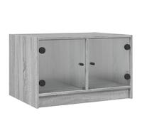 vidaXL Coffee Table with Glass Doors Grey Sonoma 68x50x42 cm, Grey