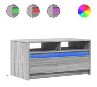 vidaXL Coffee Table with LED Lights Grey Sonoma Engineered Wood