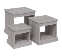 (grey sonoma) vidaXL Coffee Tables Living Room End Table Side Table 3 pcs Engineered Wood