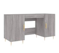 vidaXL Desk Grey Sonoma 140x50x75 cm Engineered Wood, Grey