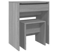 (grey sonoma) vidaXL Dressing Table and Stool Bedroom Cosmetic Table Vanity Makeup Table