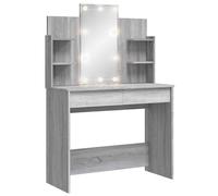 (grey sonoma) vidaXL Dressing Table Makeup Vanity Desk Cosmetic Table with LED Lights Black