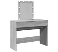 (grey sonoma) vidaXL Dressing Table with LED Cosmetic Table Vanity Makeup Table Smoked Oak