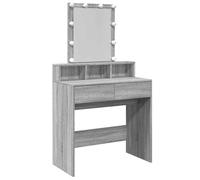 (grey sonoma) vidaXL Dressing Table with LED Cosmetic Table Vanity Makeup Table Sonoma Oak