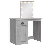 (grey sonoma) vidaXL Dressing Table with LED Lights Makeup Table Vanity Desk Cosmetic Table
